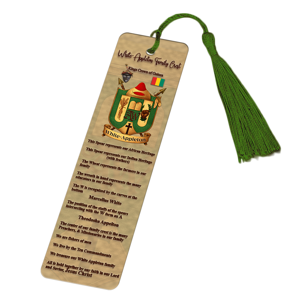 White-Appleton Family Crest Bookmark w/ Tassel