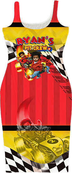 Custom Racecar "Roadster" Themed Tank Dress for Parents