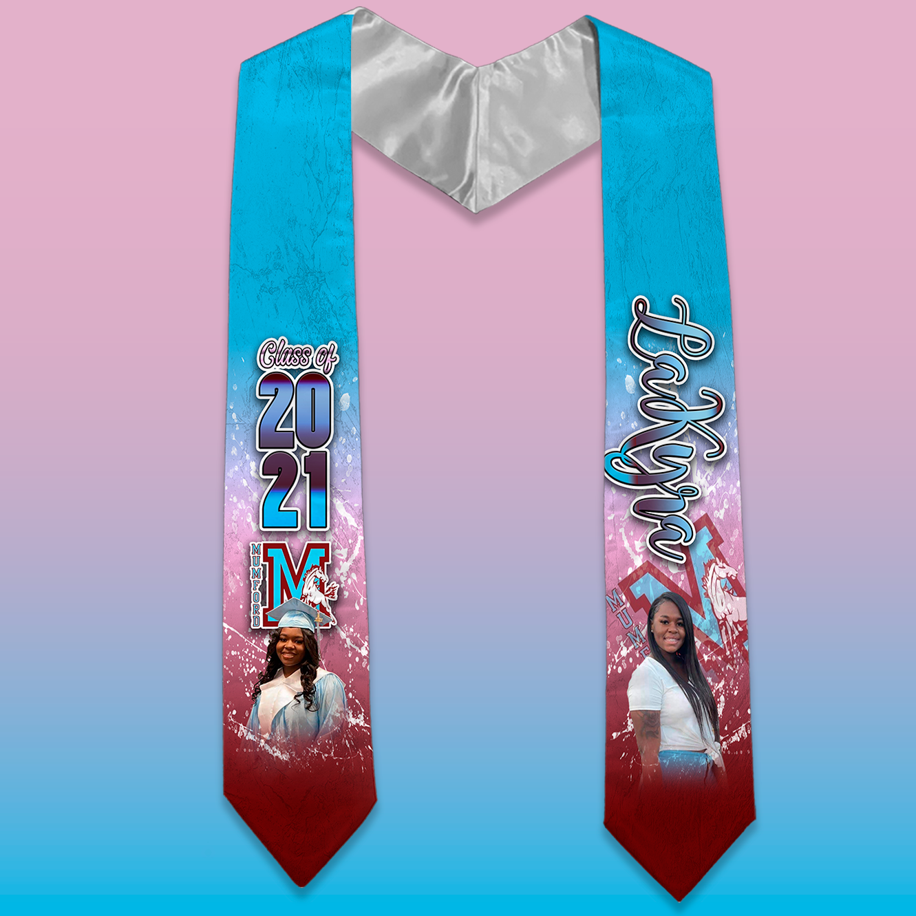 Premium Digital Center Print T-Shirt & Stole Bundle