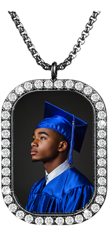 Bling Photo Dog Tag Necklace