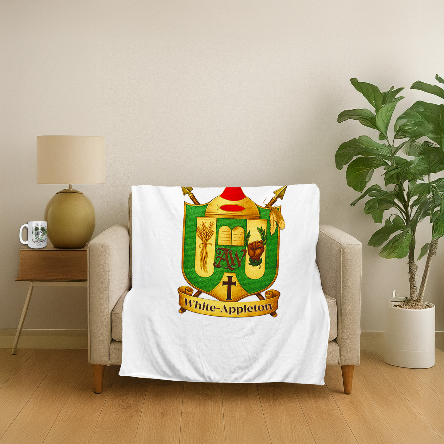 White-Appleton Family Crest Photo Fleece Blanket