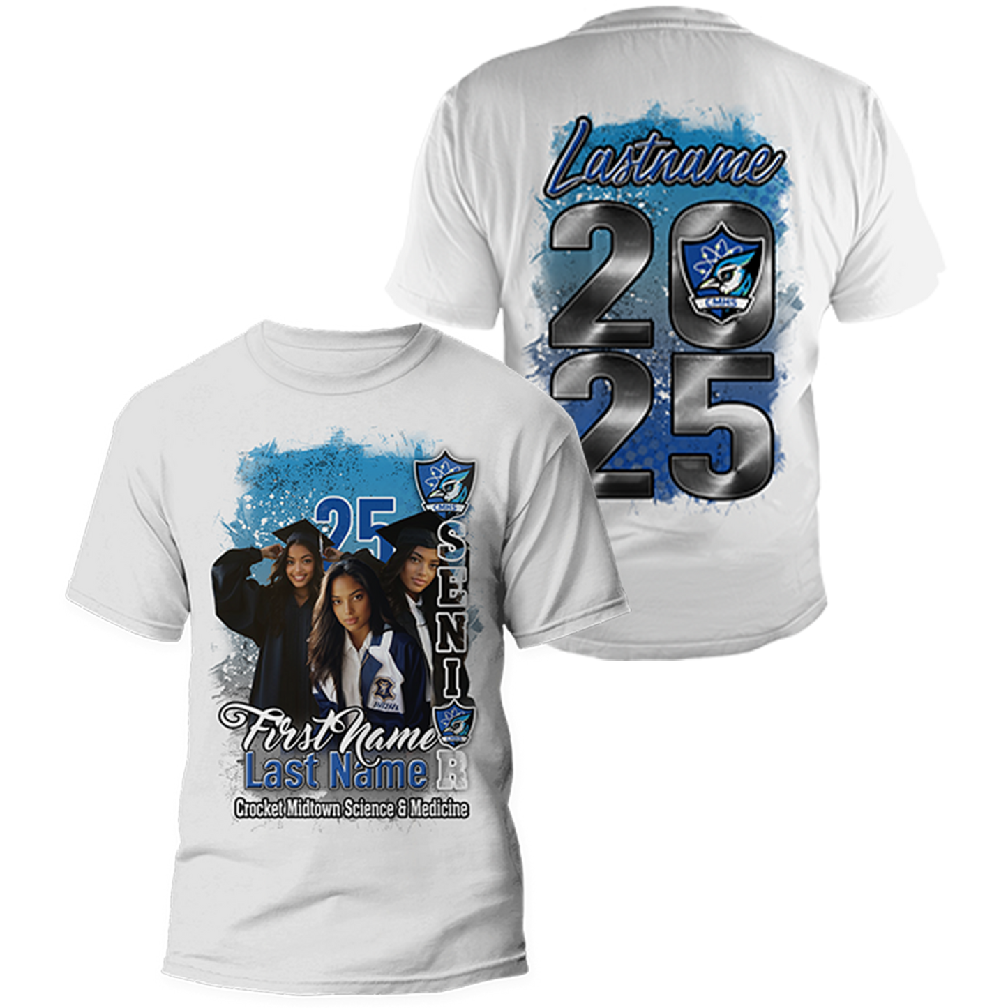 Halftone Custom Graduation Center Print Tshirt