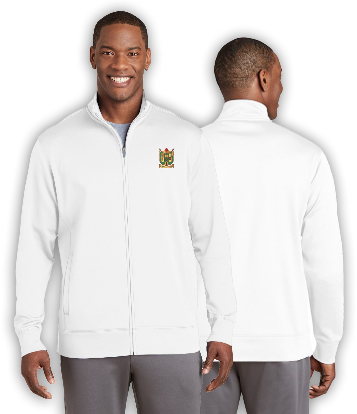 (Men) White-Appleton Family Crest Track Jacket