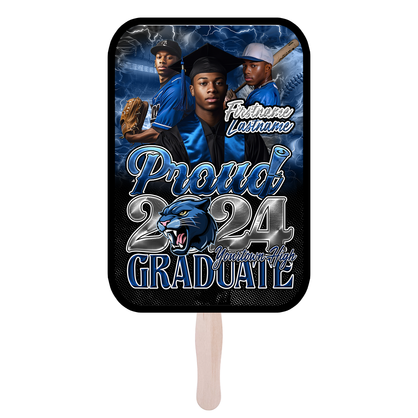 Proud Graduate 2024 Graduation Fan (Set of 3)