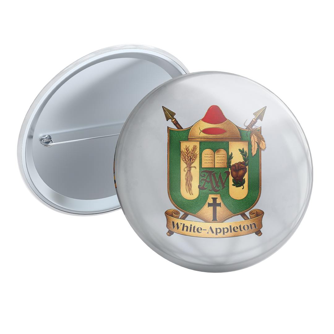 3-Inch Button – White-Appleton Crest