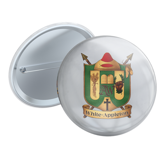 3-Inch Button – White-Appleton Crest