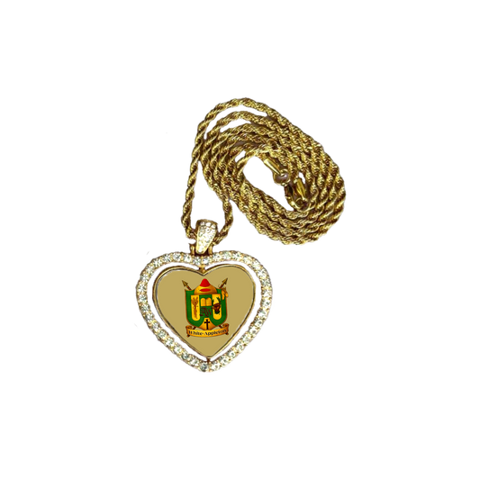 White-Family Family Crest Heart-Shaped Necklace