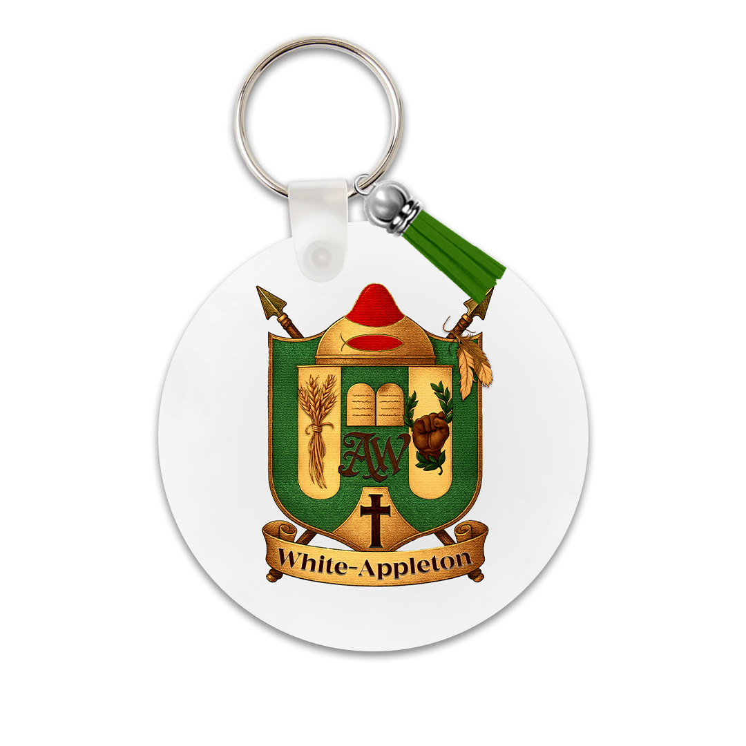 "White-Appleton" Family Crest Key Ring