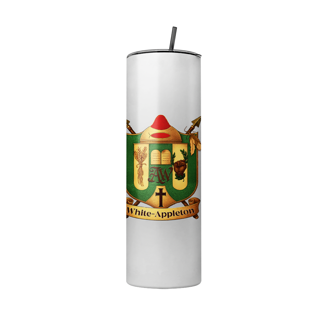 "White-Appleton "Family Crest 20 oz Tumbler