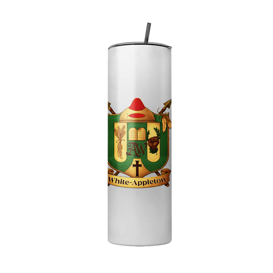 "White-Appleton "Family Crest 20 oz Tumbler
