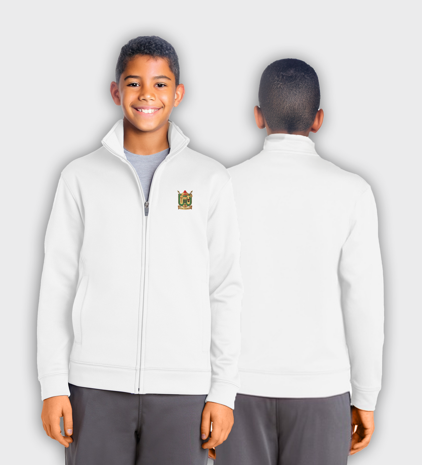 (Youth) White-Appleton Crest Track Jacket